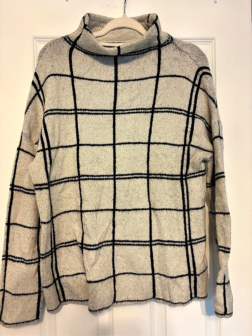 Christian Siriano Checkered Knit Sweater Size Large